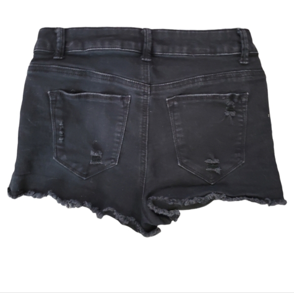 Astor Denim Black Distessed Shorts - Picture 3 of 10
